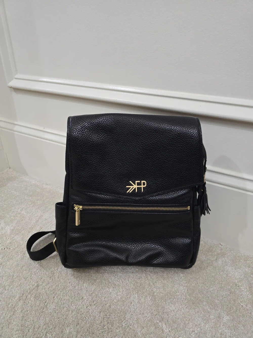 Foley + Corinna Black Pebbled Leather Backpack
